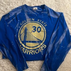 Custom Golden State Warriors Tie Dye Curry Crop Top S